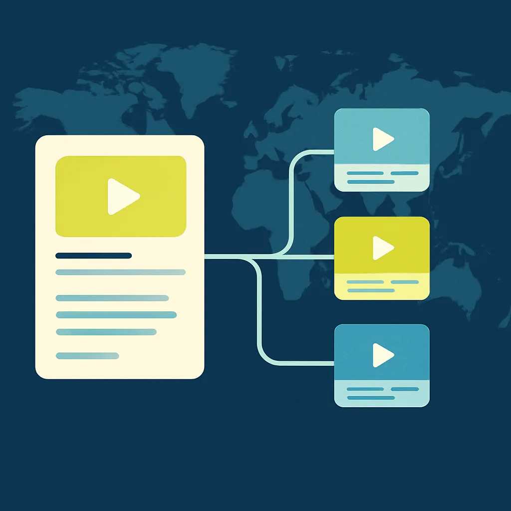 Illustration of a training catalogue that grows and expands internationally