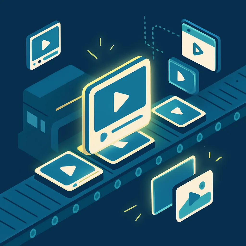 Illustration de modules vidéo produits rapidement sur une chaîne