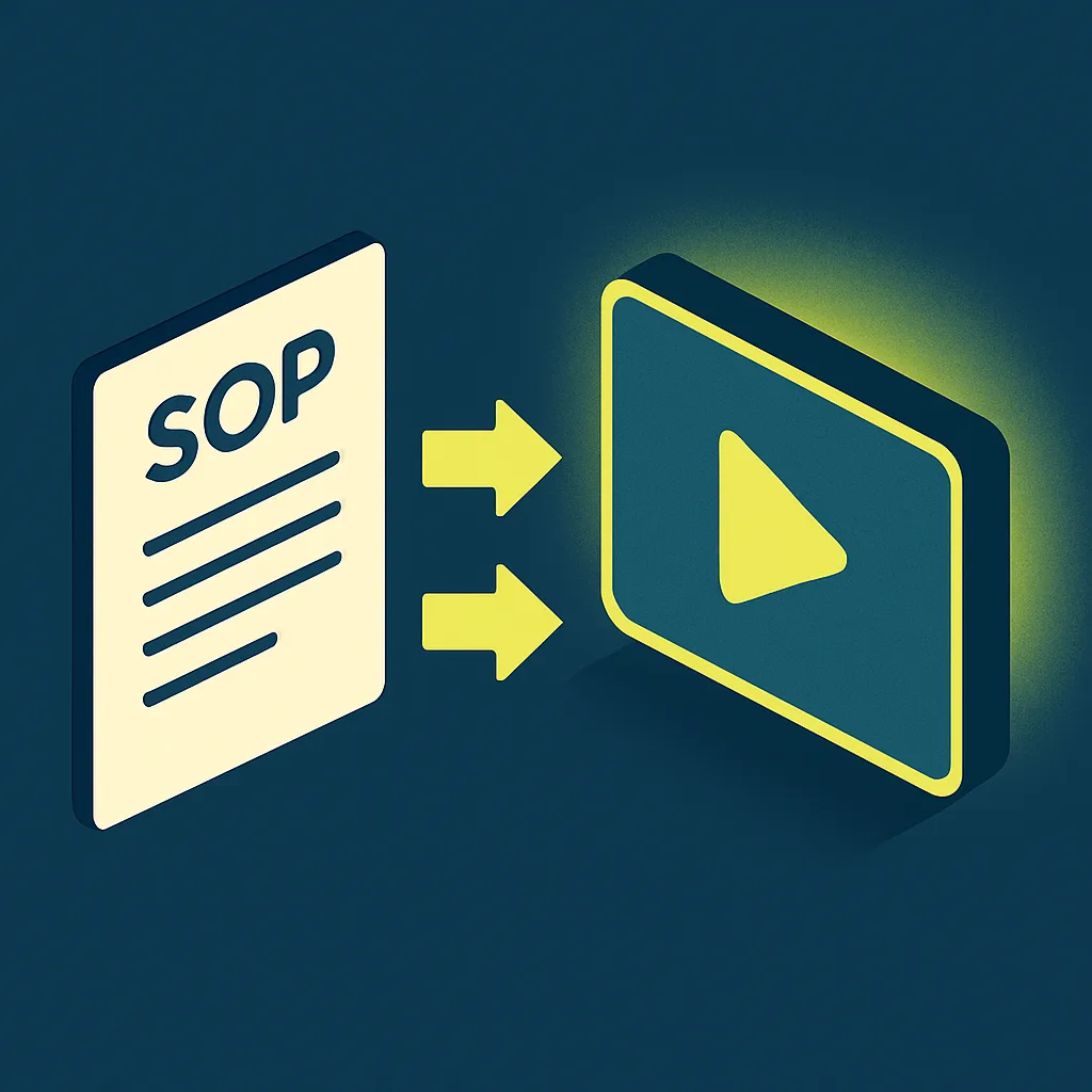 Illustration d’une procédure écrite convertie en module vidéo