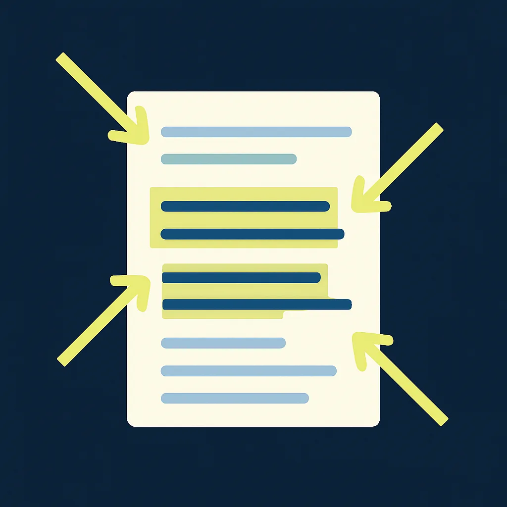 Illustration of a simplified web document guiding the reading.