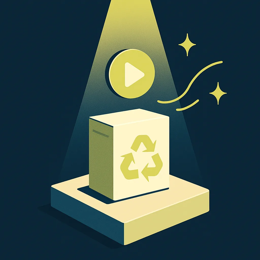 Illustration of a product demo on video