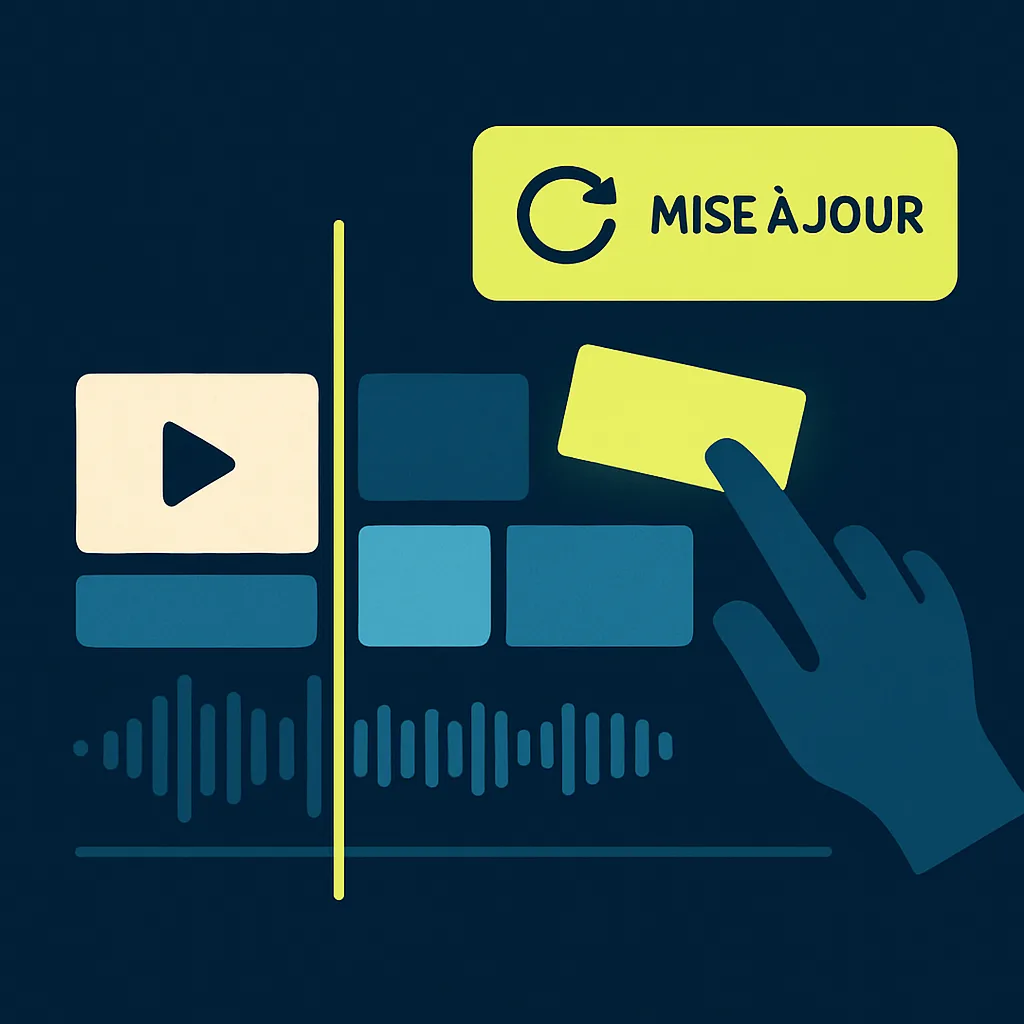 Illustration of a modular video timeline that is easy to update.
