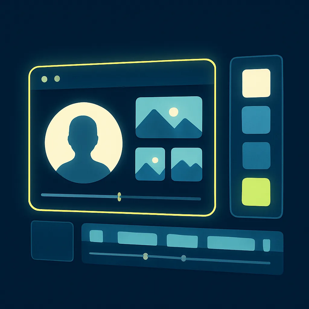Customising a video: adding visuals and choosing the narrator.