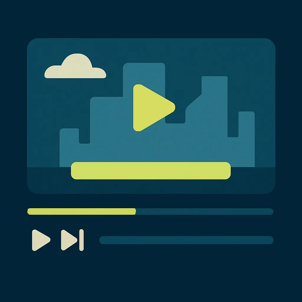 Stylised video player with synchronised subtitle bars